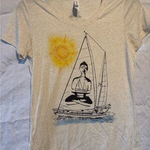 Bella Canvas Cream Speckled Graphic Tee with Black Line Art